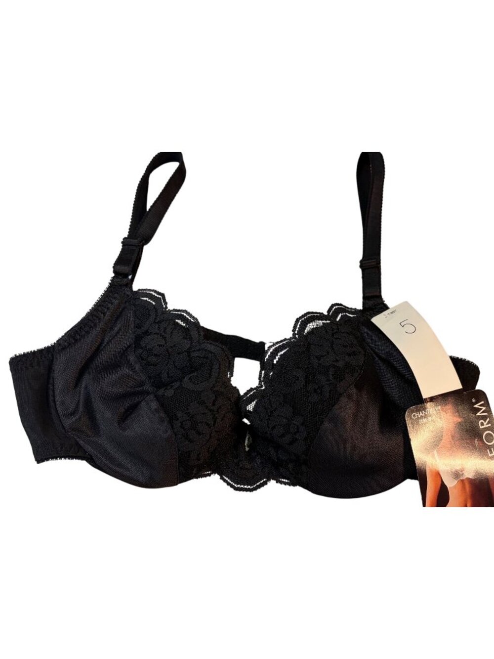 Vintage Maidenform Chantilly Lace Underwire Bra - Size 34B New Demi Black